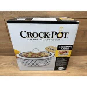 Crock-Pot 2.5-Quart Casserole Crock Slow Cooker, White/Blue (Blue Trellis)